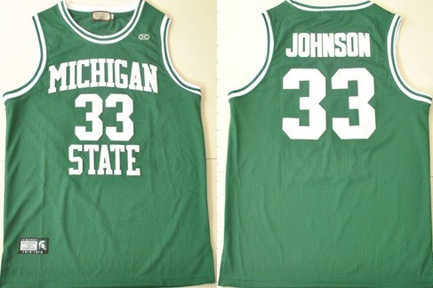 Michigan State Spartans #33 Magic Johnson Hardwood Legends Green Swingman Jersey