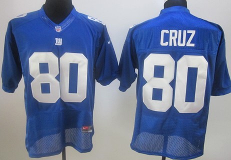 Men's New York Giants #80 Victor Cruz Blue Nik Elite Jersey