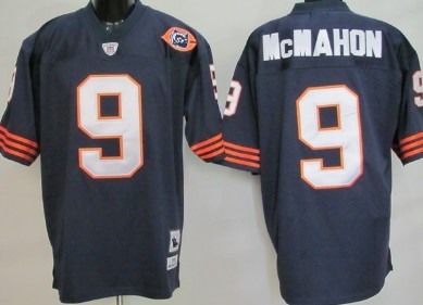 Mitchell&Ness Chicago Bears #9 Jim McMahon Blue Throwback With Bears Patch Jersey