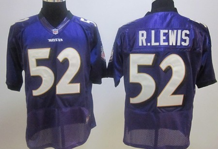 Men's Baltimore Ravens #52 Ray Lewis Purple Nik Elite Jersey