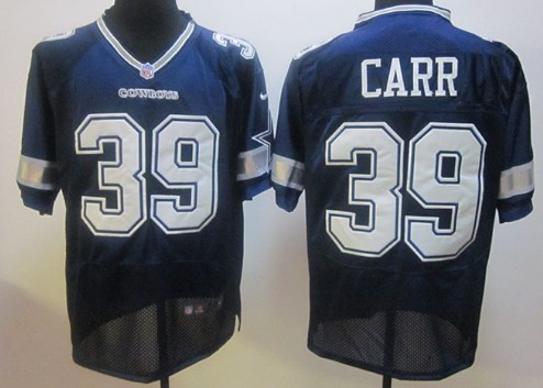 Nike Dallas Cowboys #39 Brandon Carr Blue Elite Style Jersey