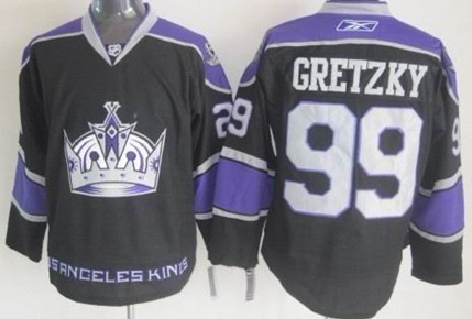 Men's Los Angeles Kings #99 Wayne Gretzky Black CCM Vintage Throwback Jersey