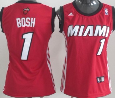 Miami Heat #1 Chris Bosh Revolution 30 Swingman Red Womens Jersey