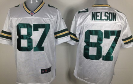 Nike Green Bay Packers #87 Jordy Nelson White Elite Style Jersey