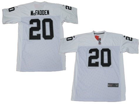 Nike Oakland Raiders #20 Darren McFadden White Elite Style Jersey