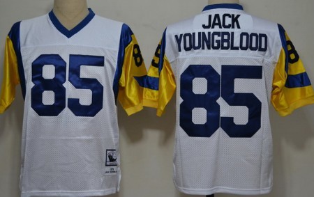 Mitchell&Ness St. Louis Rams #85 Jack Youngblood White Throwback Jersey