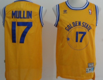 Golden State Warriors #17 Chris Mullin Yellow Throwback Swingman Jersey