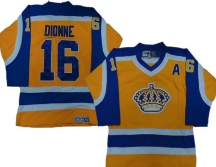 Los Angeles Kings #16 Marcel Dionne Gold/Purple CCM Vintage Throwback Jersey