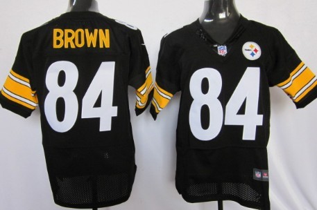 Men's Pittsburgh Steelers #84 Antonio Brown Black Nik Elite Jersey