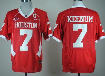 Mens Houston Cougars #7 Case Keenum Nike Red Football Jersey