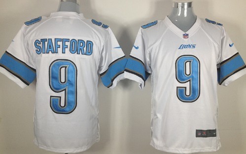 Men's Detroit Lions #9 Matthew Stafford White Nik Elite Jersey