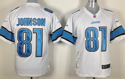 Nike Detroit Lions #81 Calvin Johnson White Elite StyleJersey