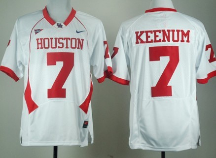 Mens Houston Cougars #7 Case Keenum Nike White Football Jersey