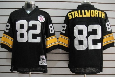 Pittsburgh Steelers #82 John Stallworth Black Mitchell&Ness Throwback Jersey