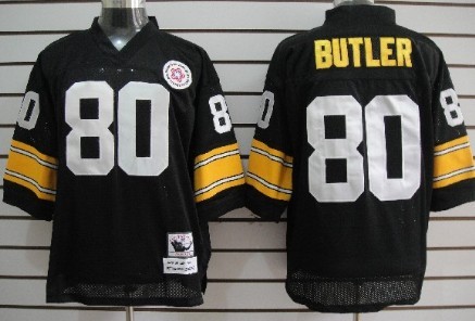 Pittsburgh Steelers #80 Jack Butler Black Mitchell&Ness Throwback Jersey