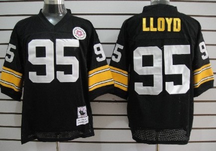 Pittsburgh Steelers #95 Greg Lloyd Black Mitchell&Ness Throwback Jersey