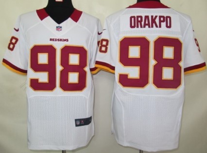 Men's Washington Redskins #98 Brian Orakpo White Nik Elite Jersey