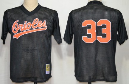 Men's Baltimore Orioles Retired Player #33 Eddie Murray Black Mitchell&Ness Throwback Jersey