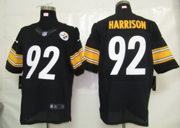 Men's Pittsburgh Steelers #92 James Harrison Black Nik Elite Jersey