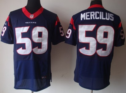 Nike Houston Texans #59 Whitney Mercilus Blue Elite Style Jersey