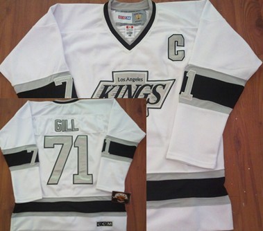 Los Angeles Kings #71 Hal Gill White Throwback CCM Jersey