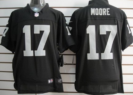 Mens Nike Oakland Raiders #17 Denarius Moore Black Elite Jersey