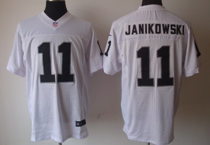 Mens Nike NFL Jersey  Oakland Raiders #11 Sebastian Janikowski White Elite Jersey