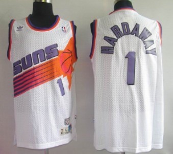 Mens NBA Phoenix Suns #1 Penny Hardaway White Mitchell&Ness Throwback Jersey