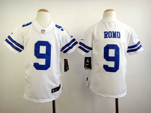 Dallas Cowboys 9# Tony Romo Game White Youth  cheap Nike football Jersey