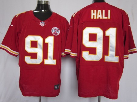 Men's Kansas City Chiefs #91 Tamba Hali Red Nik Elite Jersey