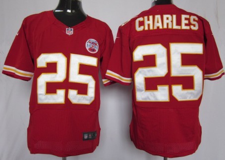 Nike Kansas City Chiefs #25 Jamaal Charles Red Elite Jersey