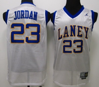Mens Emsley A. Laney High School #23 Michael Jordan White Basketball jersey