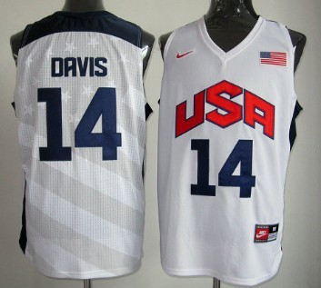 Nike 2012 Team USA Basketball Jersey #14 Anthony Davis White