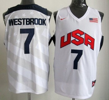 Nike 2012 Team USA Basketball Jersey  #7 Russell Westbrook White