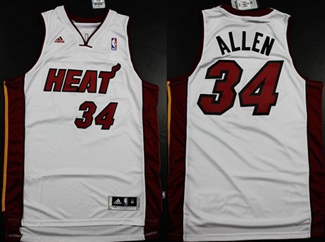 Mens Miami Heat #34 Ray Allen Jersey  Revolution 30 Swingman White