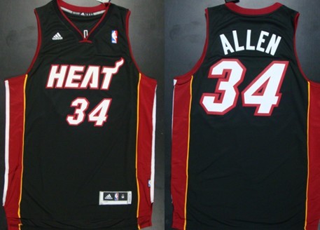 Mens Miami Heat #34 Ray Allen Jersey  Revolution 30 Swingman Black