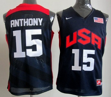 Nike 2012 Team USA Basketball Jersey  #15 Carmelo Anthony Navy Blue 