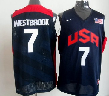 Nike 2012 Team USA Basketball Jersey  #7 Russell Westbrook Navy Blue 