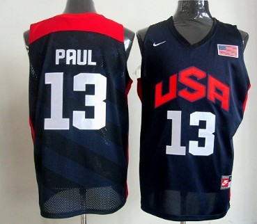 Nike 2012 Team USA Basketball Jersey  #13 Chris Paul Navy Blue 