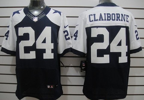 Mens Nike Dallas Cowboys Jersey #24 Morris Claiborne Elite  Thanksgiving Blue