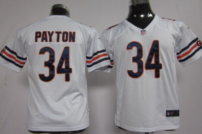 Kids Nike NLF Game Jersey Chicago Bears #34 Walter Payton White 