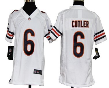 Kids Nike NLF Game Jersey Chicago Bears #6 Jay Cutler White 