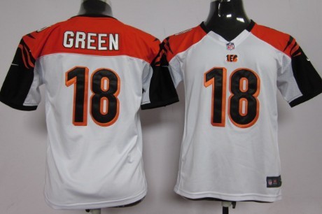 Kids Nike NLF Game Jersey Cincinnati Bengals #18 A.J. Green White 