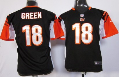 Kids Nike NLF Game Jersey Cincinnati Bengals #18 A.J. Green Black 