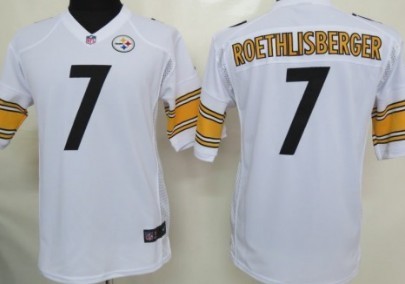 Kids Nike NFL Game Jersey  Pittsburgh Steelers #7 Ben Roethlisberger White 