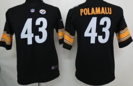 Kids Nike NFL Game Jersey  Pittsburgh Steelers #43 Troy Polamalu Black 