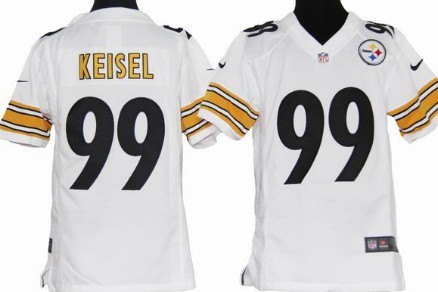 Kids Nike NFL Game Jersey  Pittsburgh Steelers #99 Brett Keisel White 