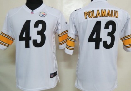 Kids Nike NFL Game Jersey  Pittsburgh Steelers #43 Troy Polamalu White 