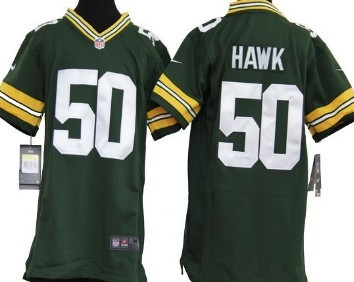 Kids Nike NLF Game Jersey Green Bay Packers #50 A.J. Hawk Green 