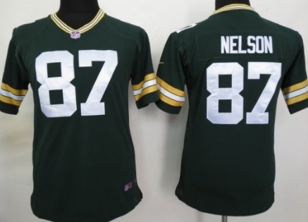 Kids Nike NLF Game Jersey Green Bay Packers #87 Jordy Nelson Green 